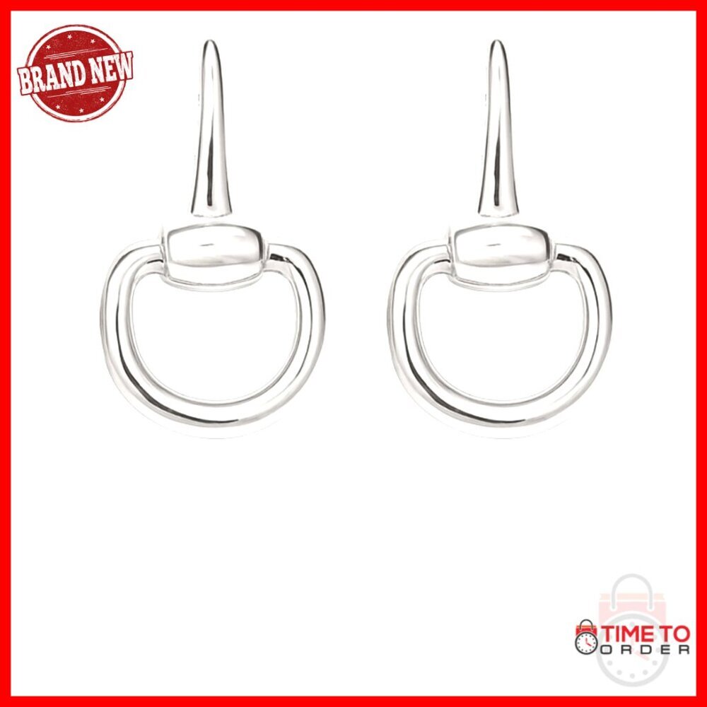 Sterling Silver Horsebit Stud Earrings Hypoallergenic Lightweight 19mm